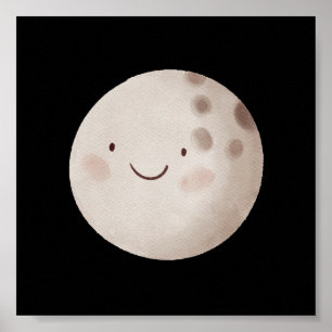 Póster Luna Cálida Con Poster De Nursera De Sonrisa