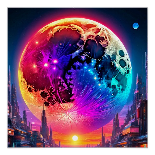 Póster Luna Cibernética (Anverso)