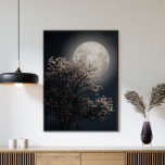 Póster Luna completa con árbol floreciente<br><div class="desc">La Luna Llena con el Poster del árbol floreciente captura la magia de una noche iluminada por la luna. Una luminosa luna llena brilla en el fondo y respira suavemente en un árbol floreciente adornado con delicadas flores. El sorprendente contraste entre la brillantez de la luna y los detalles intrincados...</div>