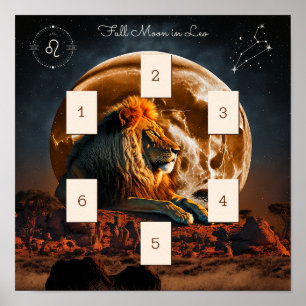 Póster Luna completa en Leo Tarot Spread