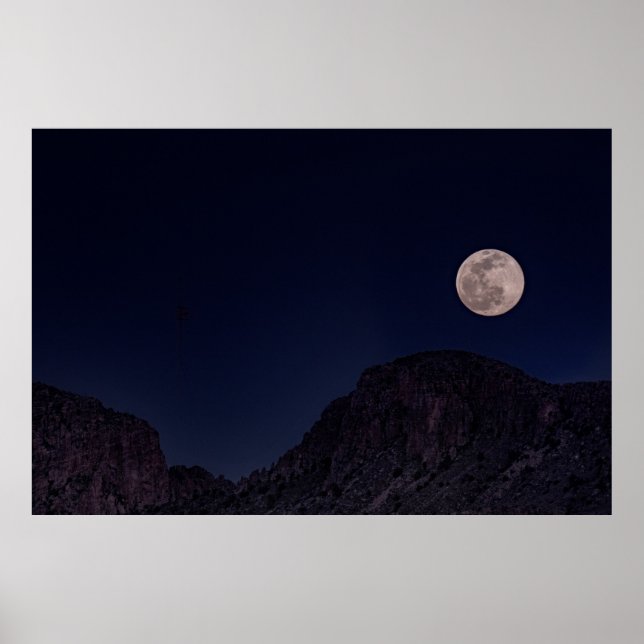 PÓSTER LUNA COMPLETA SOBRE LA MONTAÑA (Frente)
