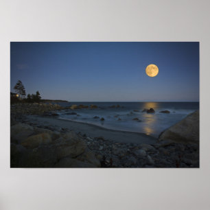 Póster Luna completa sobre punto blanco