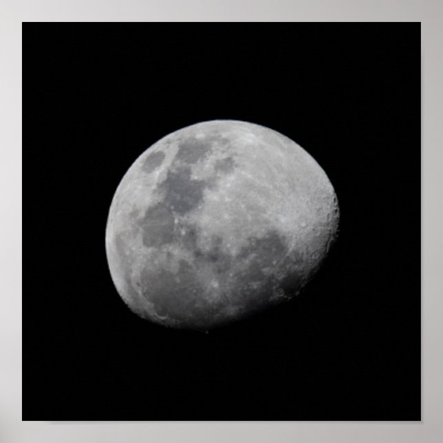 Póster Luna con cielo negro | Zambia, Luangwa del Sur (Frente)