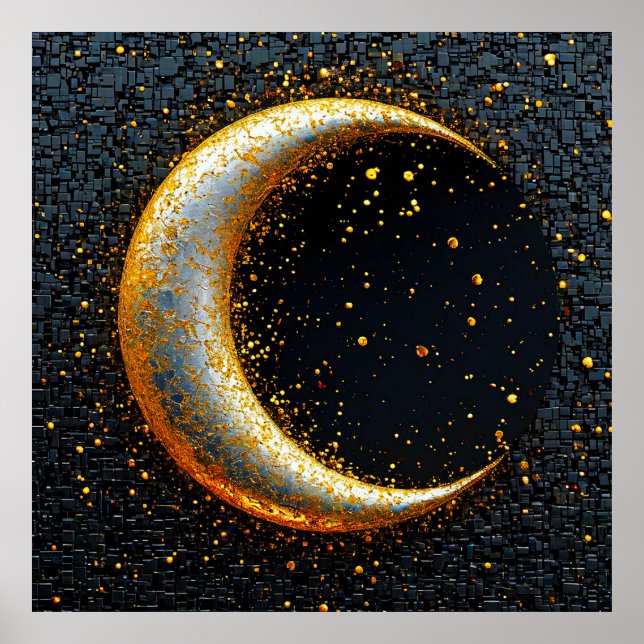 Póster Luna creciente de oro (Frente)