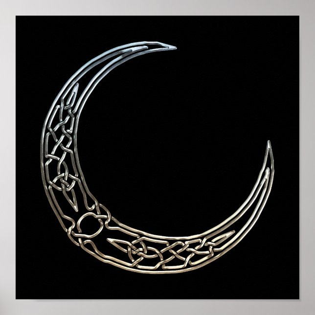 Póster Luna Crescent Celta De Plata Y Negro (Frente)