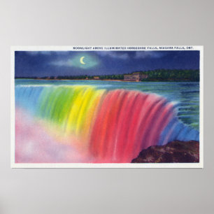 Póster Luna Crescent por encima de Horseshow iluminado