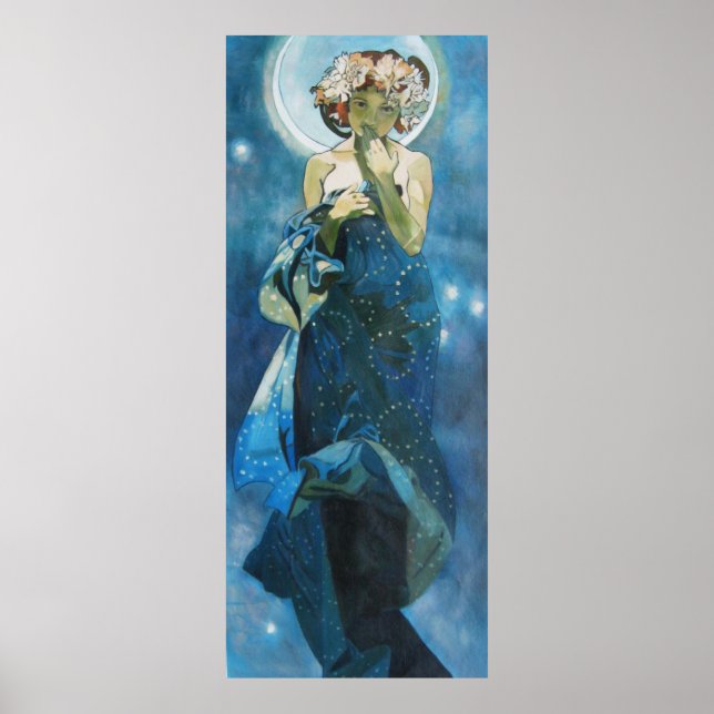 Póster Luna de Alphonse Mucha (Frente)