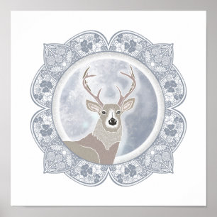 Póster Luna de Buck   Ilustracion de la luna de julio