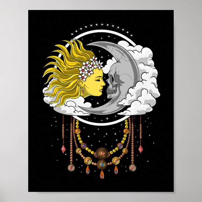 Póster Luna de cráneo celeste (Frente)