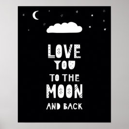 Póster Luna de escándalo moderna y vivero trasero