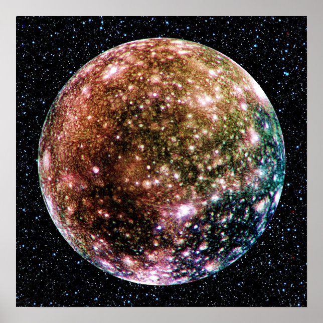 Póster LUNA DE JUPITER DE PLANETA: CALLISTO (fondo de est (Frente)