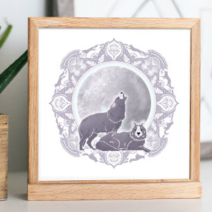 Póster Luna de lobo llena   Ilustracion de la Luna de Ene