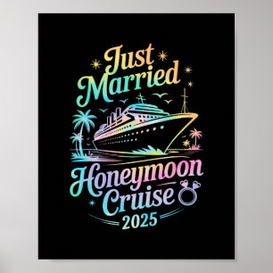 Póster Luna de Miel Crucero Recién Casados 2025 Monos 