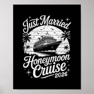 Póster Luna de miel Crucero recién casados 2026 Cute