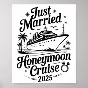 Póster Luna de miel de recién casados Crucero Cute Just M