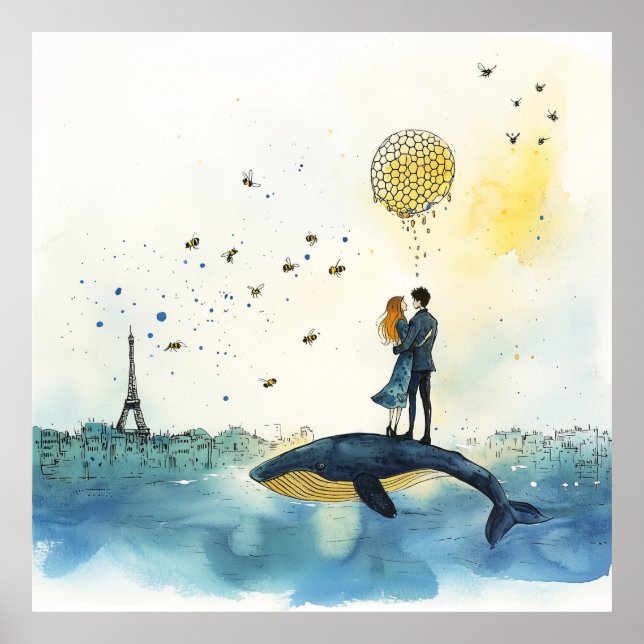 Póster Luna de Miel en París (Frente)