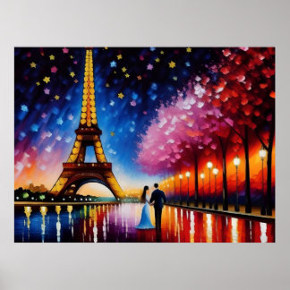 Póster Luna de miel en París (Torre Eiffel) No. 2