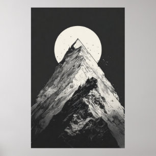 Póster Luna de pico de montaña