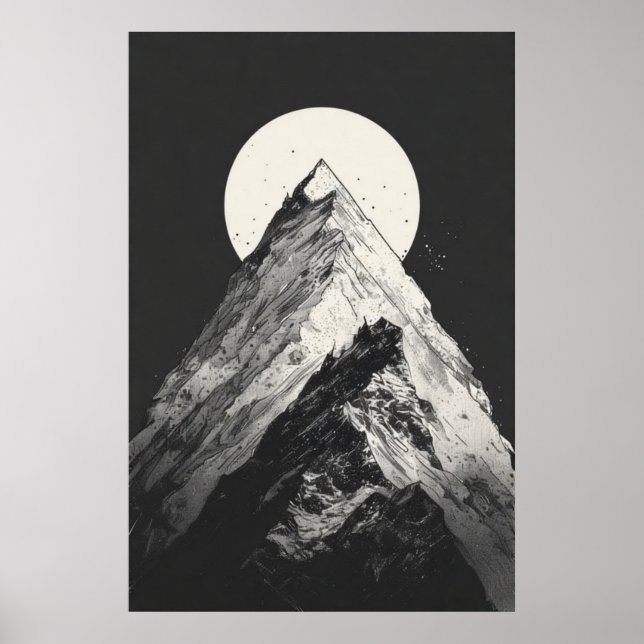 Póster Luna de pico de montaña (Frente)