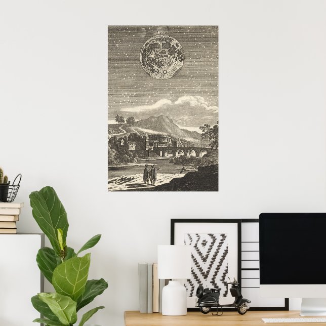 Póster Luna de Renacimiento Antiguo de Allain Mallet (Oficina en casa)
