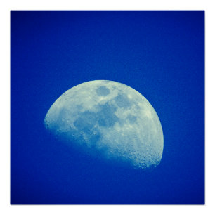 Póster Luna del cielo azul