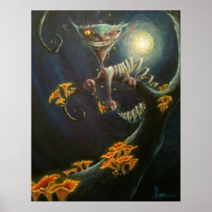Póster Luna del gato de Cheshire