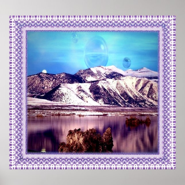 Póster Luna detrás de Montains (Frente)