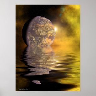 Póster Luna en el agua