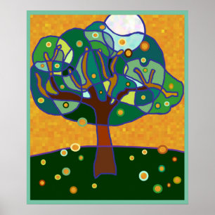 Póster Luna en el árbol