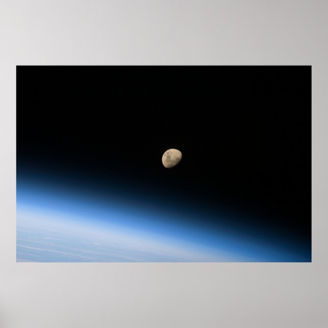 Póster Luna gibosa desde la órbita impresa (Frente)