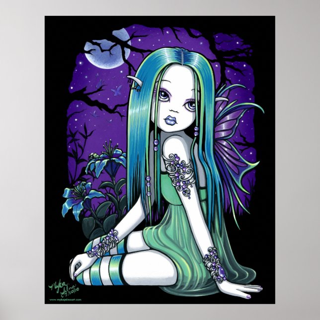Póster "Luna" Gothic Moon Lilly Fairy Art Poster (Frente)