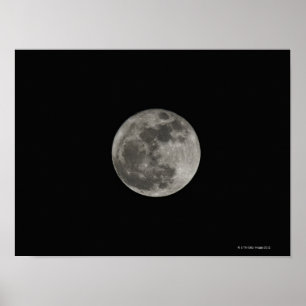 Póster Luna llena contra el cielo nocturno