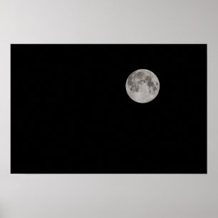Póster Luna llena en cielo oscuro