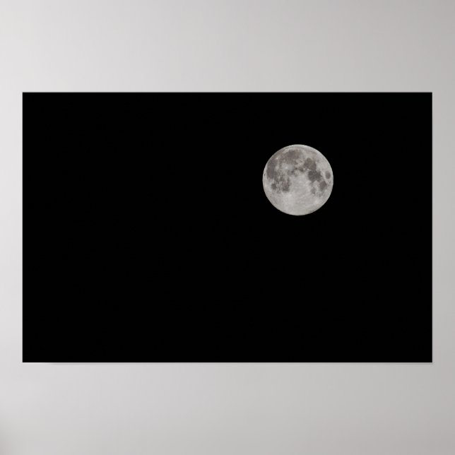 Póster Luna llena en cielo oscuro (Frente)