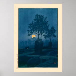 Póster Luna llena en Gamo por Kawase Hasui
