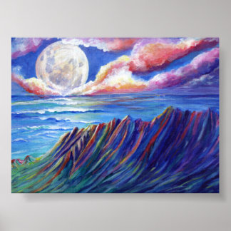 Póster Luna Llena Kalalau Valley Kauai