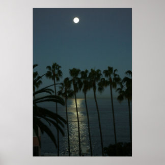 Póster Luna llena sobre el agua