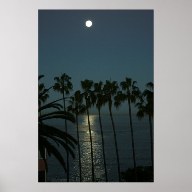 Póster Luna llena sobre el agua (Frente)