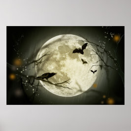 Póster Luna llena sobre el Poster de Halloween