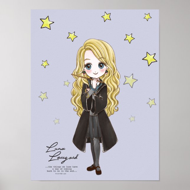 Póster Luna Lovegood Mágica Acuarela (Frente)