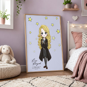 Póster Luna Lovegood mágica acuarela