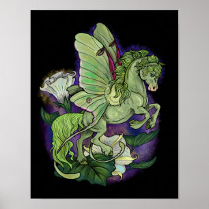 Póster Luna Moonduster Moth Fairy Horse Poster