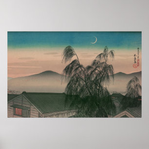 Póster Luna nocturna de Ukiyoe [Goyo] (XL)