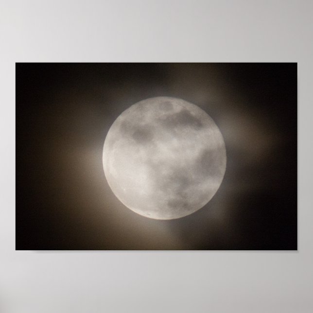 Póster Luna parcialmente nublada, Ohio (Frente)