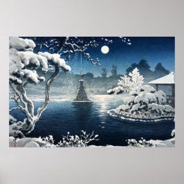Póster Luna por el parque Hibiya de Tsuchiya Koitsu