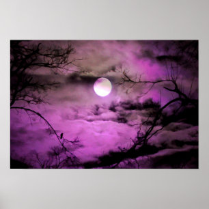 Póster Luna Púrpura Profunda
