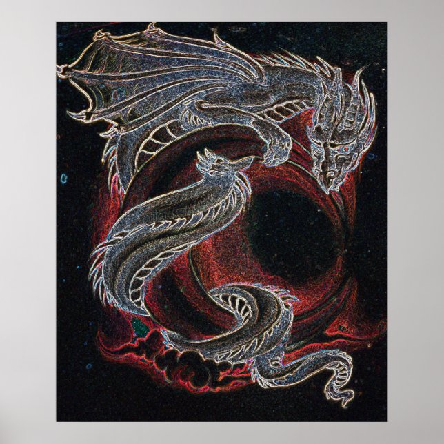Póster Luna Roja Dragón Blanco (Frente)
