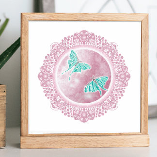 Póster Luna rosa completa | Ilustracion de April Moon