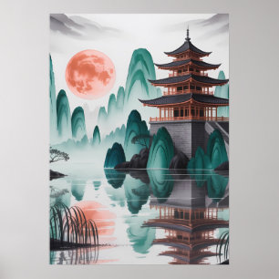 Póster Luna Silenciosa sobre la Pagoda Jade.