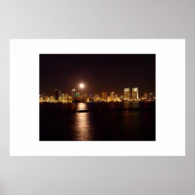 Póster luna sobre bahía (Frente)